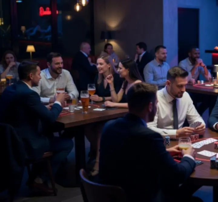Wieczór pokerowy w tętniącym życiem klubie CafeBar